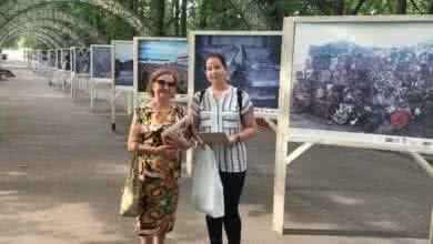 Встреча с посетителями парка «Красная Пресня», в месте проведения выставки "Вторая жизнь металла"