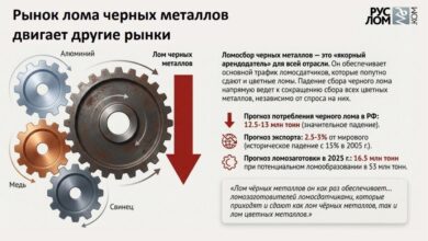 По итогам 2025 года из-за падения сбора лома черных металлов обваливается заготовка медного и алюминиевого лома. Особенно эта тенденция видна в ряде регионов, где заготовка лома алюминия снизилась на 20-27%