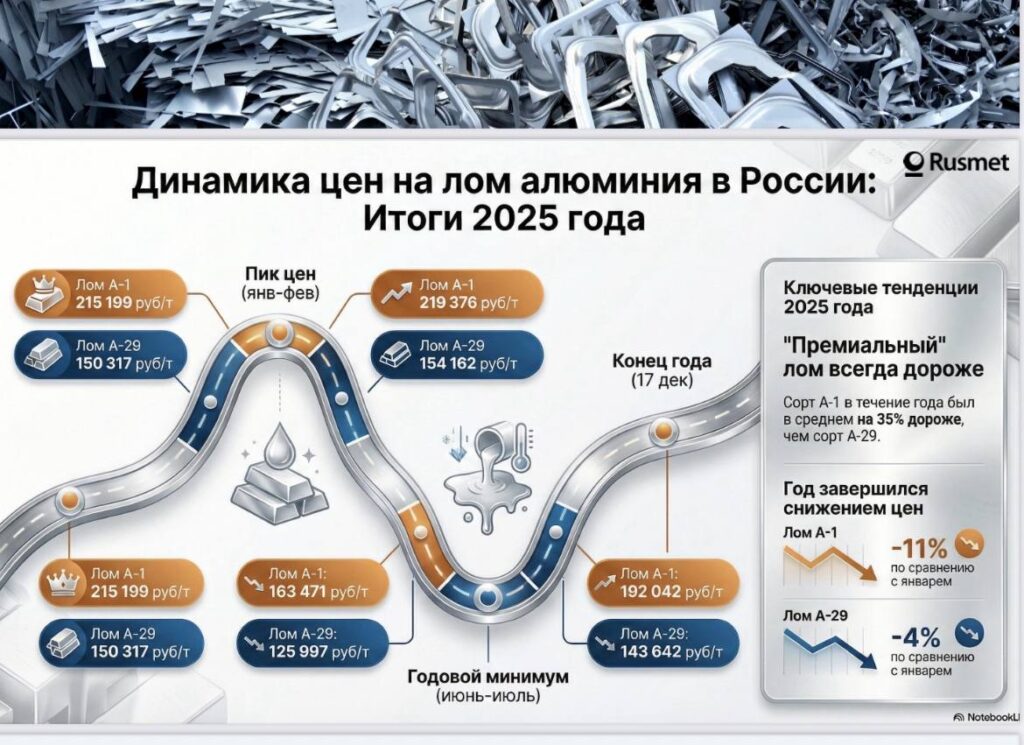 ЛОМ АЛЮМИНИЯ. Продолжаем подводить итоги 2025 года по сегментам рынка лома и отходов