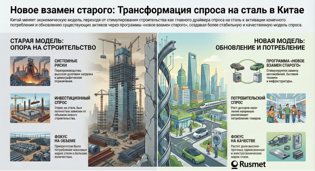 Перезапуск спроса на сталь в Китае в 2026 году