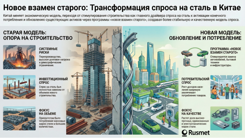 Перезапуск спроса на сталь в Китае в 2026 году