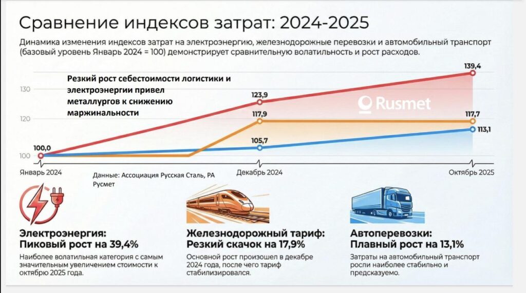 Сравнение индексов затрат: 2024-2025