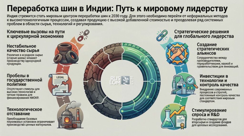 Переработка шин в Индии: Путь к мировому лидерству