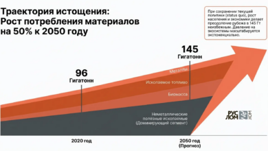 Траектория истощения : рост потребления материалов на 50 % к 2050 году