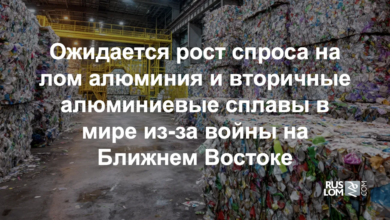 Ожидается рост спроса на лом алюминия и вторичные алюминиевые сплавы в мире из-за войны на Ближнем Востоке